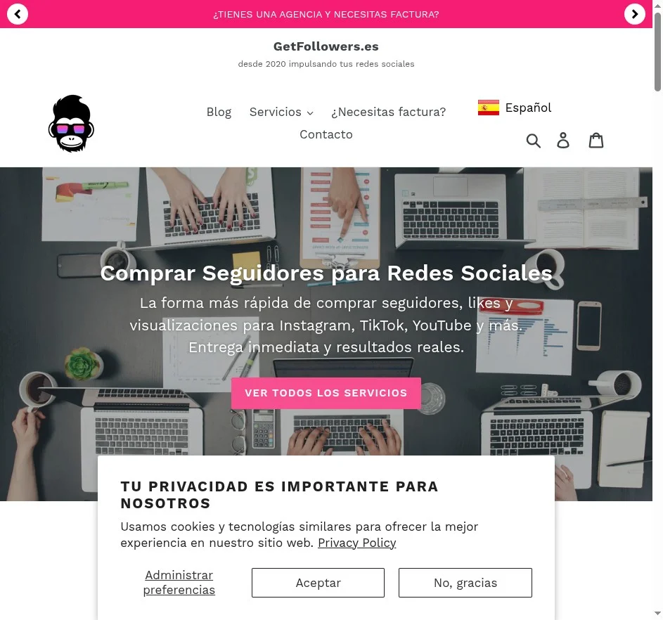 Captura de GetFollowers